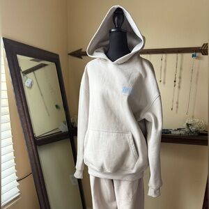 White Fox Hoodie Beige/Cream Size Small/Medium Oversized